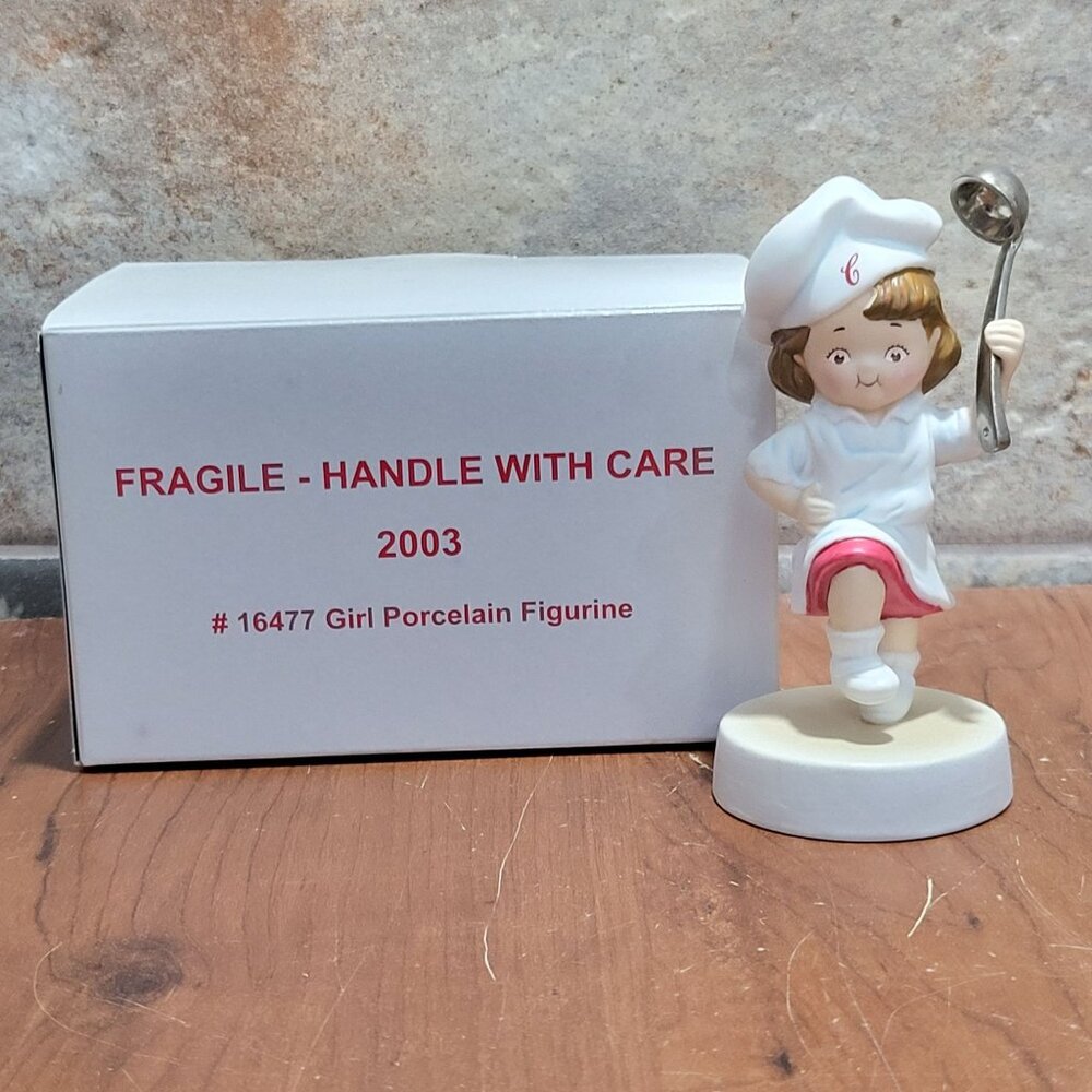 Vintage Campbells Kids Girl with Ladle Marching Porcelain Figurine 2003